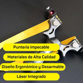 Resortera profesional de alta precisión con láser