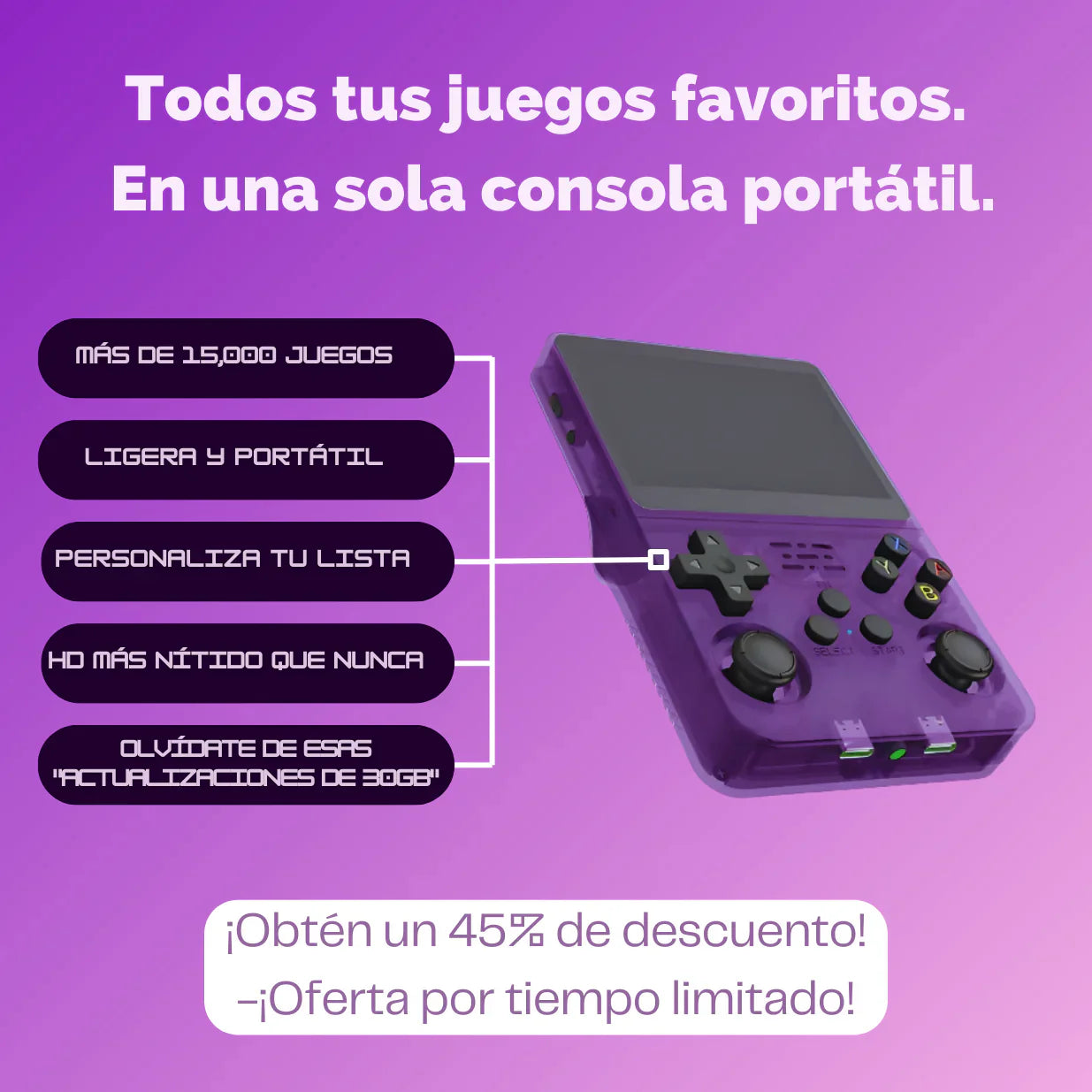 RetroGamer® BEAST. Consola de videojuegos portátil.