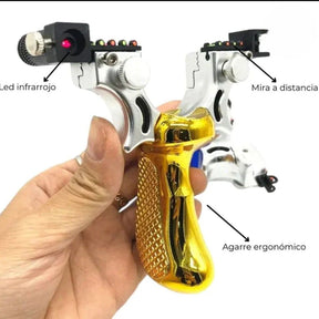 Resortera profesional de alta precisión con láser