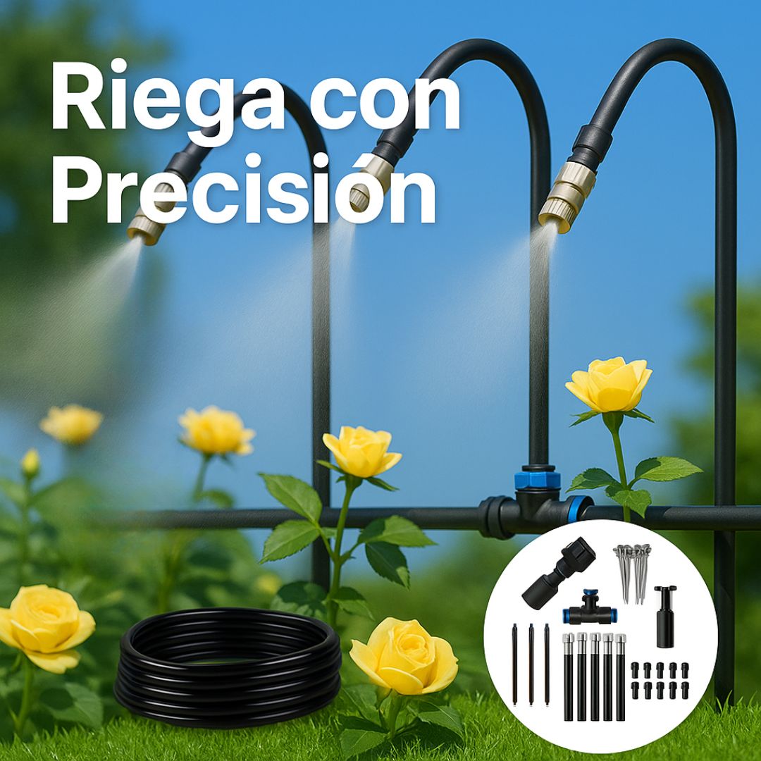 Goteo Riego Equipo con 360° Flexible Manguera