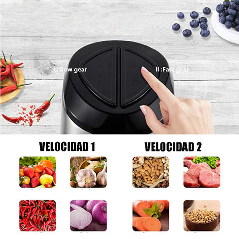KitchenPro® Picadora Eléctrica profesional 4 en 1