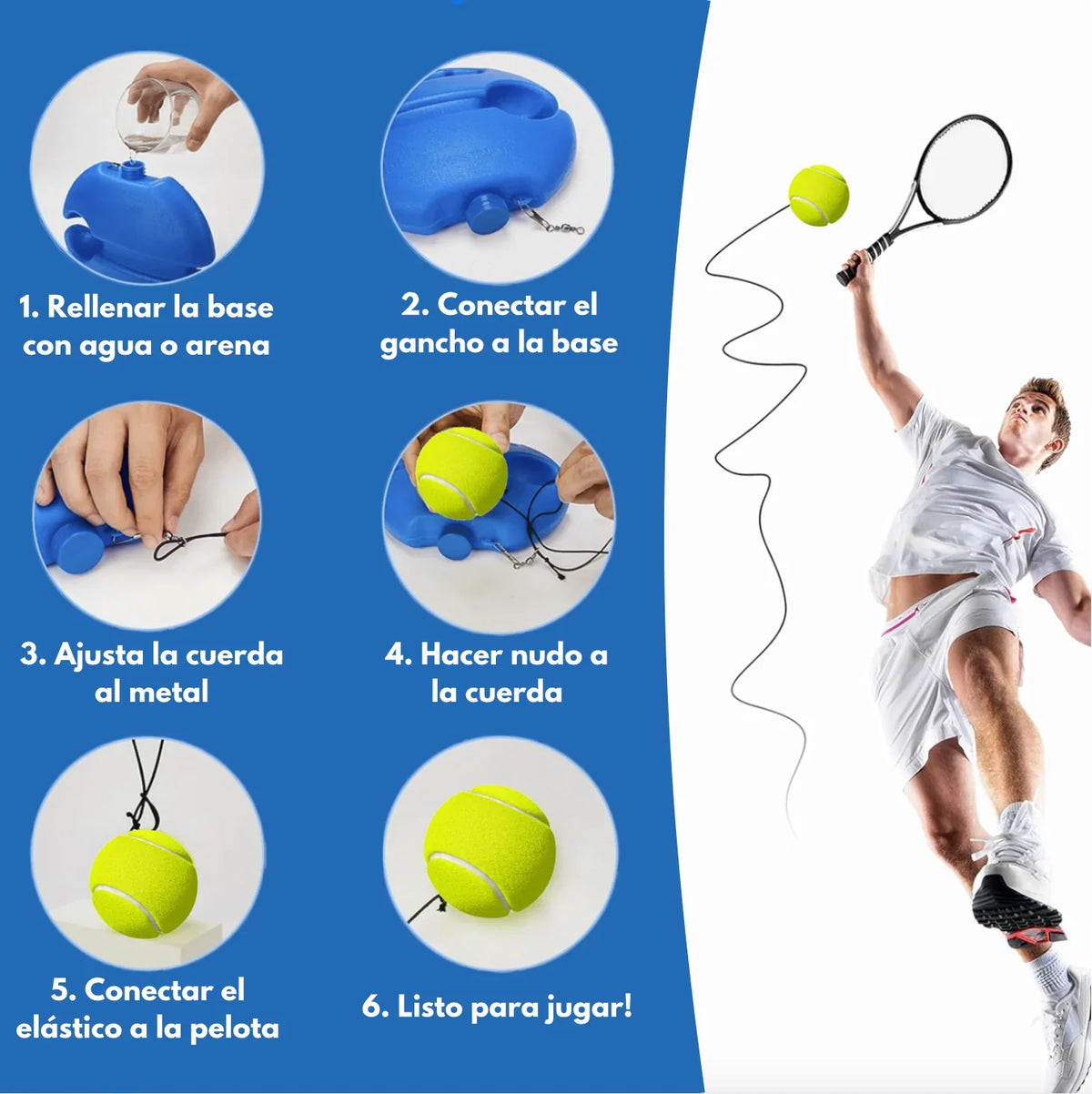 BounceBack® Auto Entrenador de Tenis de alta Eficiencia
