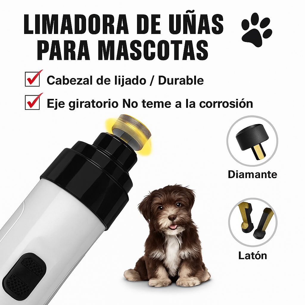 SilentGrind Pro® Amoladora de uñas eléctrica recargable por USB para mascotas