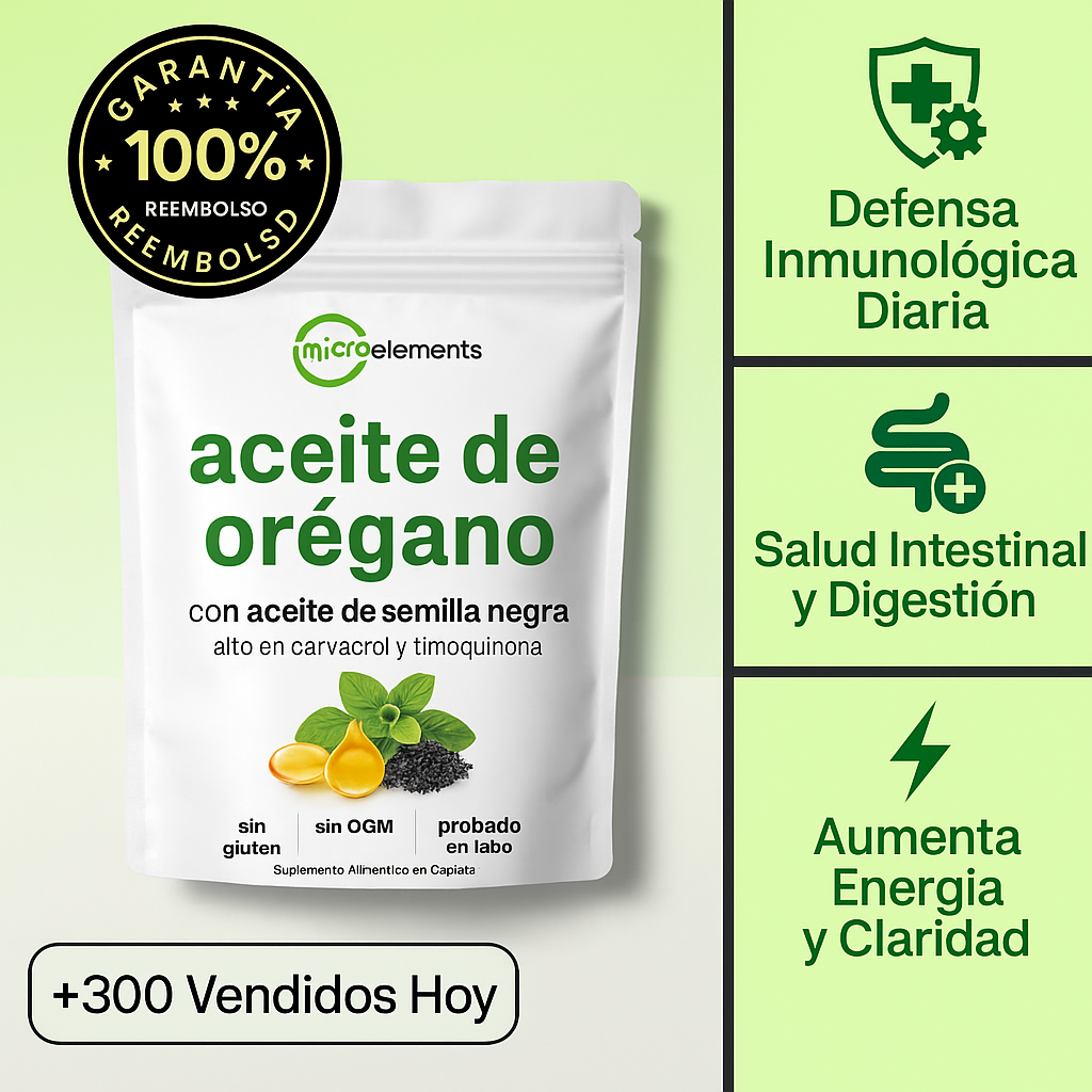 MicroElements  - Cápsulas blandas de aceite de orégano Importadas (300 cápsulas)