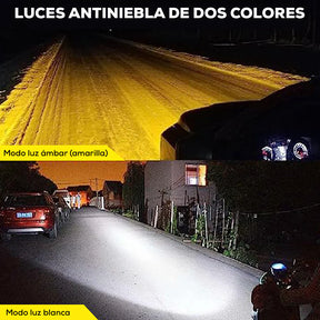 Exploradoras Turbo LED Doble Color – Máxima Potencia y Seguridad para tu Moto o Carro