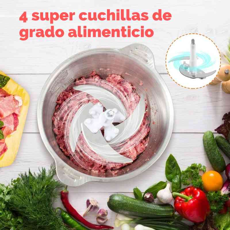 KitchenPro® Picadora Eléctrica profesional 4 en 1