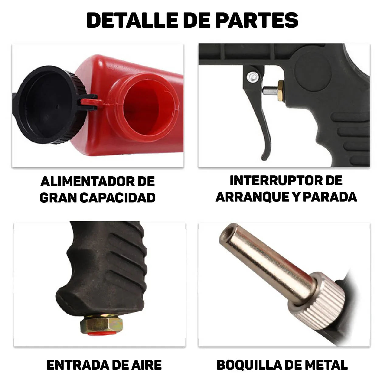SAND BLASTER PRO® PISTOLA DE ARENA PROFESIONAL NEUMÁTICA