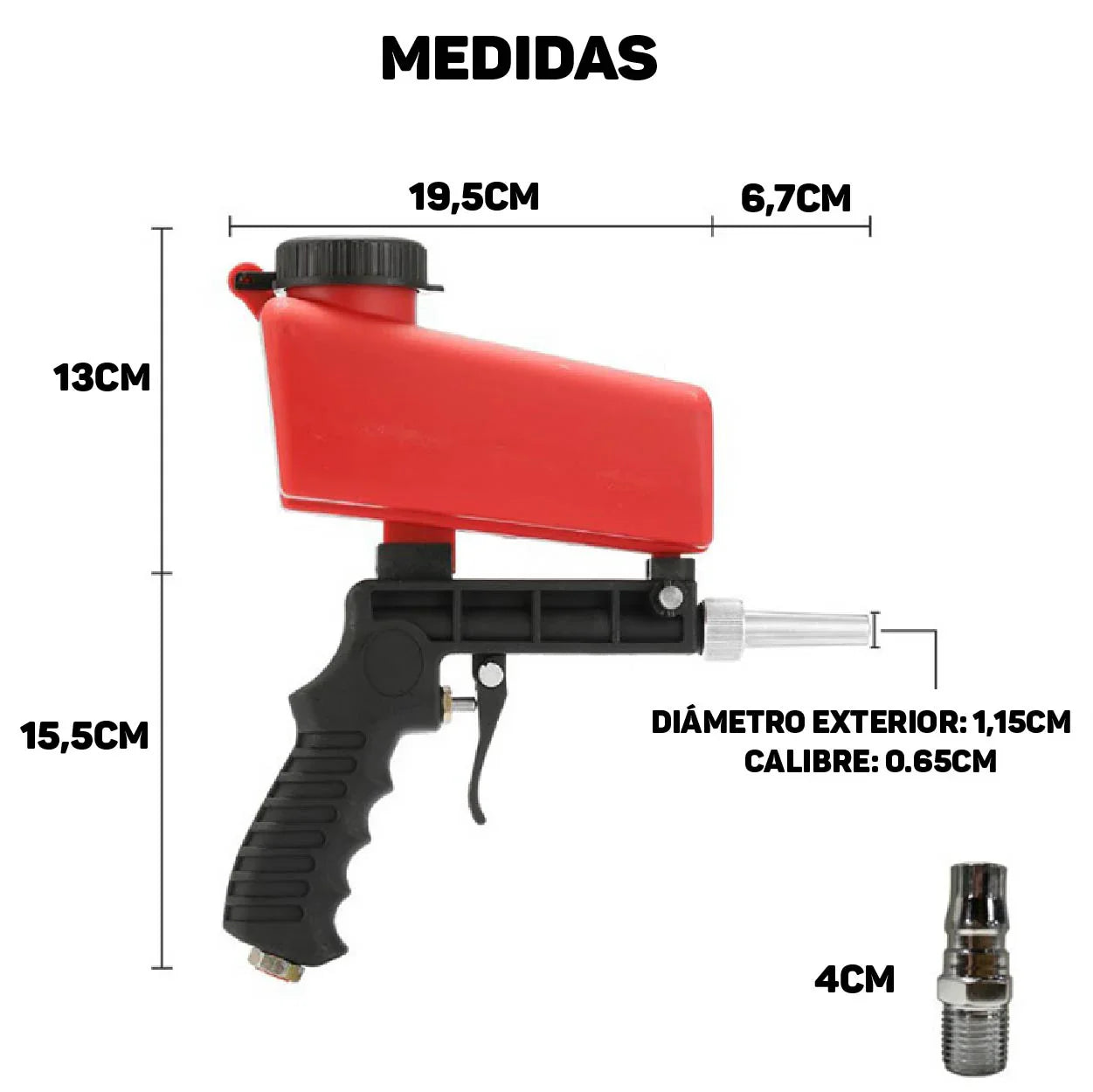 SAND BLASTER PRO® PISTOLA DE ARENA PROFESIONAL NEUMÁTICA
